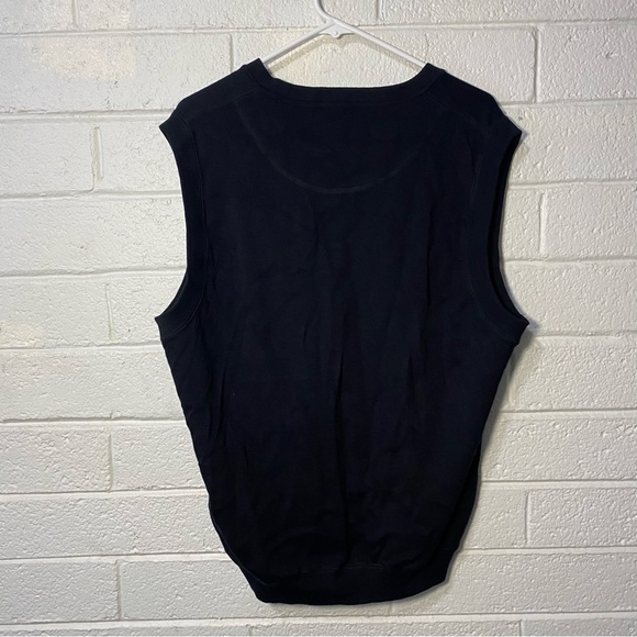 Cutter & Buck Men’s Vest 100% Cotton Black V Neck Golf Sweater Vest Solid Black - Picture 3 of 9
